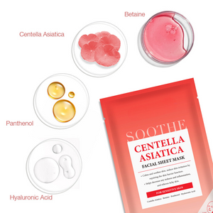 Centella Asiatica Soothing Facial Mask with main ingredients