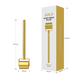 24K Gold Plated Lux Derma Roller (250 Pins) with Box