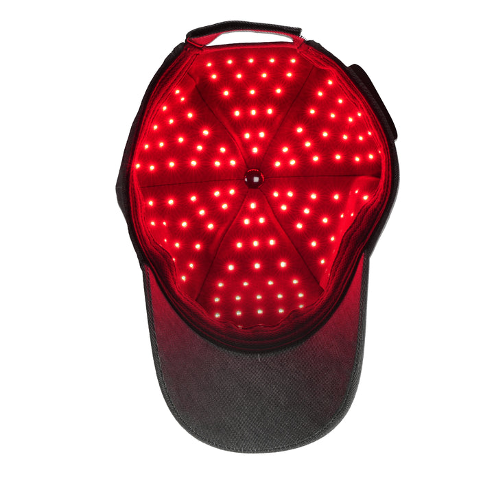Reboot TravelMax Red LED Light Therapy Laser Cap with light on