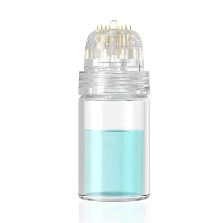 Close up image of Hydra Needle HN20 Derma Stamp with 5ml vial for serum