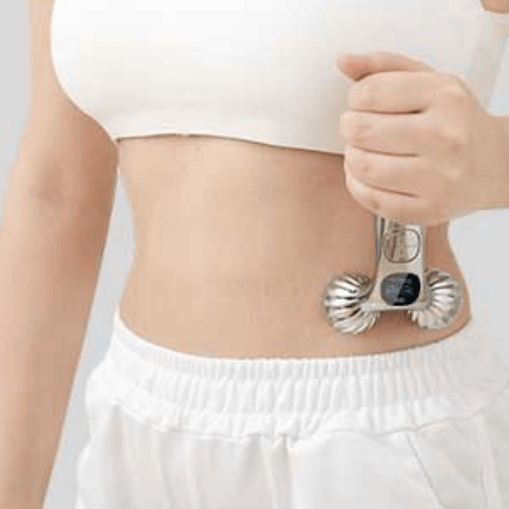 Micro-Current Shaping Device being used on a females stomach