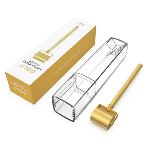 24K Gold Plated Lux Derma Roller (250 Pins) whats in the box