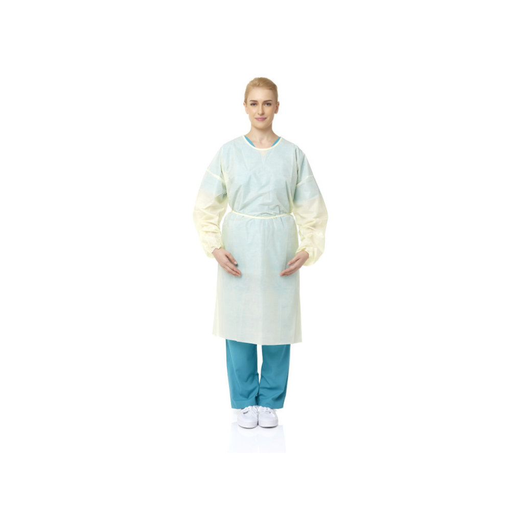 A professional wearing PrimeOn Everyday Impervious Gown - front view