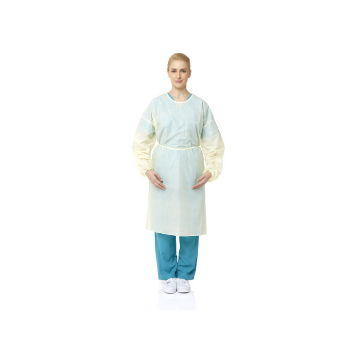 A professional wearing PrimeOn Everyday Impervious Gown - front view
