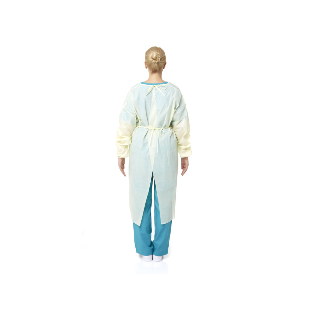 A professional wearing PrimeOn Everyday Impervious Gown - back view