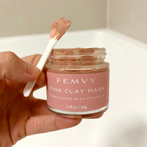 femvy pink clay mask open