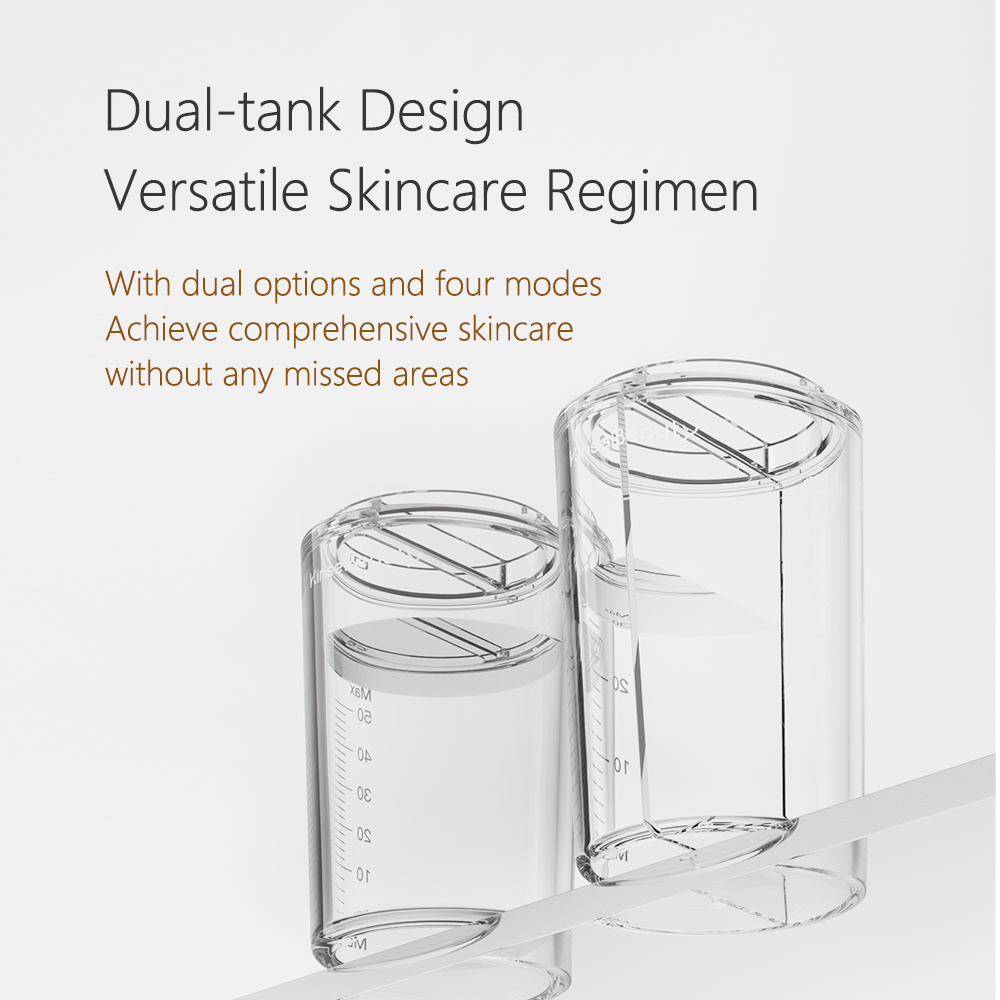 Dual tank design achieve comprehensive skincare without any missed area