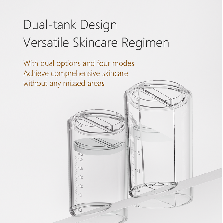 Dual tank design achieve comprehensive skincare without any missed area