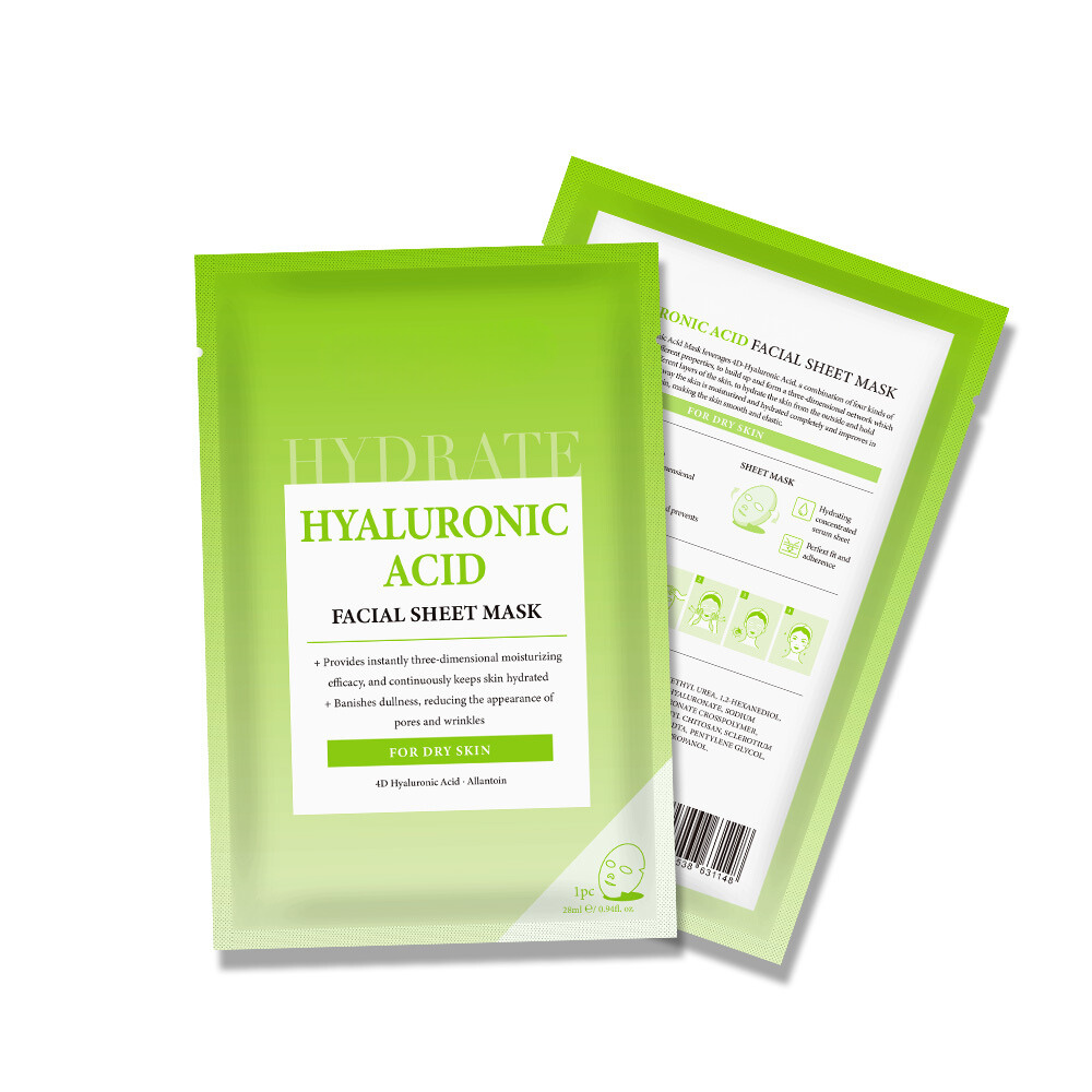 Hyaluronic acid facial mask packaging