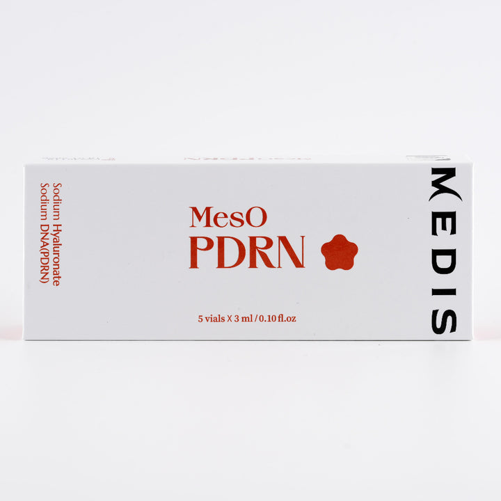 Front view of the Medisco MesO PDRN Ampoule packaging box on a clean white background.