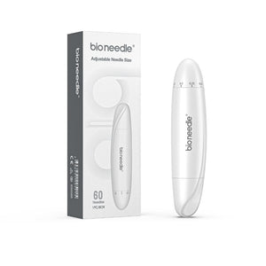 Bio Needle 60-Pin Scalp Derma Stamp with product box and adjustable needle size packaging