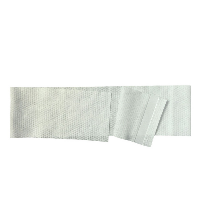 White disposable headband on a white background
