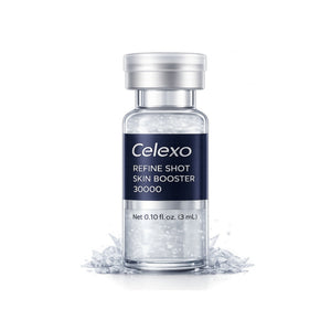 Celexo Refine Shot Skin Booster 30000 vial bottle on a white background