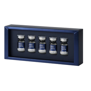 5 Celexo Refine Shot Skin Booster 30000 vials i the blue packaging box on display