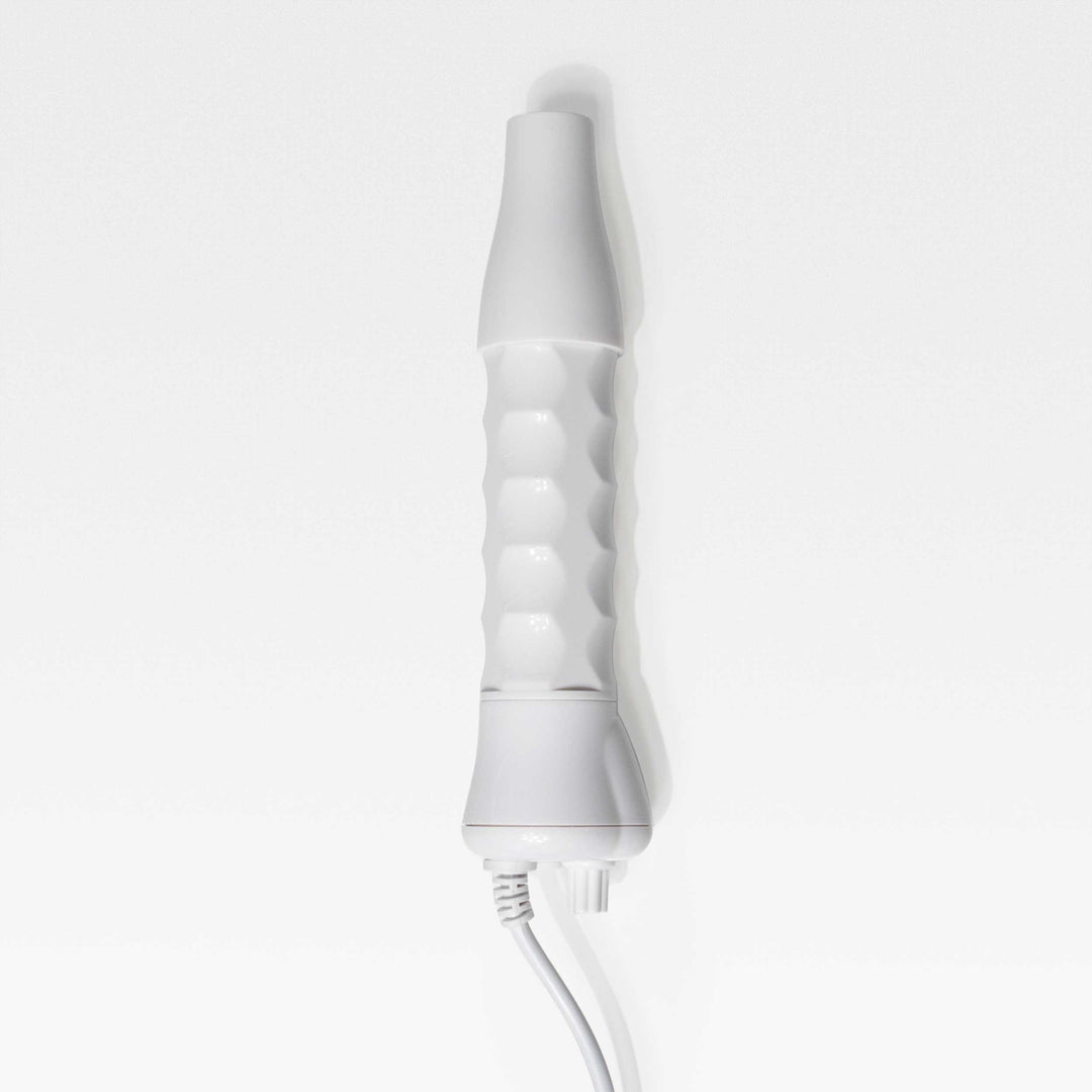 Close-up of the Peachaboo High-Frequency Therapy Wand handle on a white background.