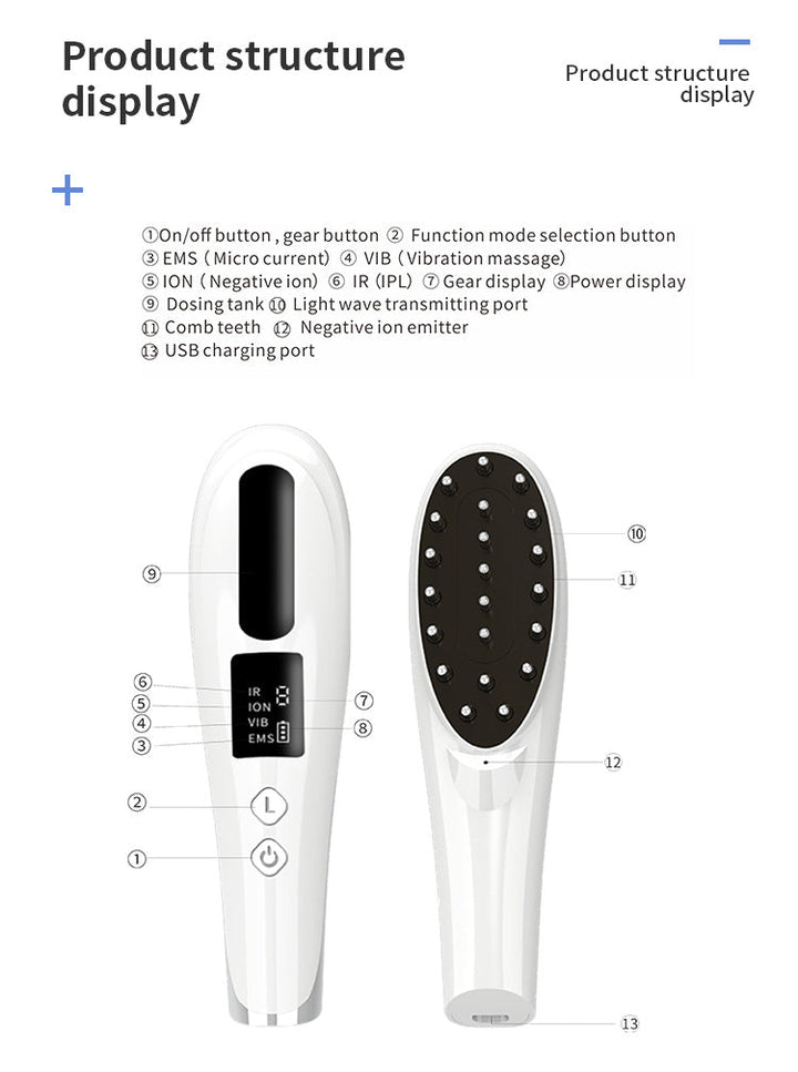 4-in-1 LED Scalp Massage Comb for Hair Growth