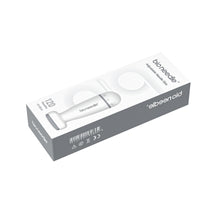 Load image into Gallery viewer, Side view of Dr. Pen Bio Needle&#39;s sleek packaging, displaying the adjustable microneedling stamp with 120-pin feature, barcode, and product information on a white and black color scheme.