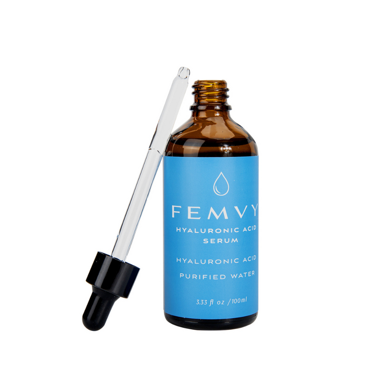 Femvy Hyaluronic Acid 100ml with bottle open