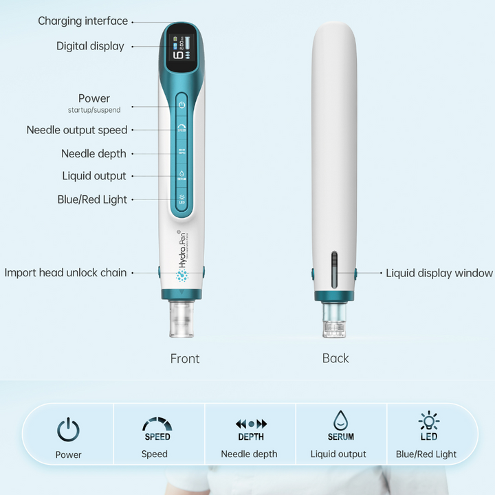 Hydra Pen H6 Advanced Serum Infusion Microneedling Pen with Light Therapy