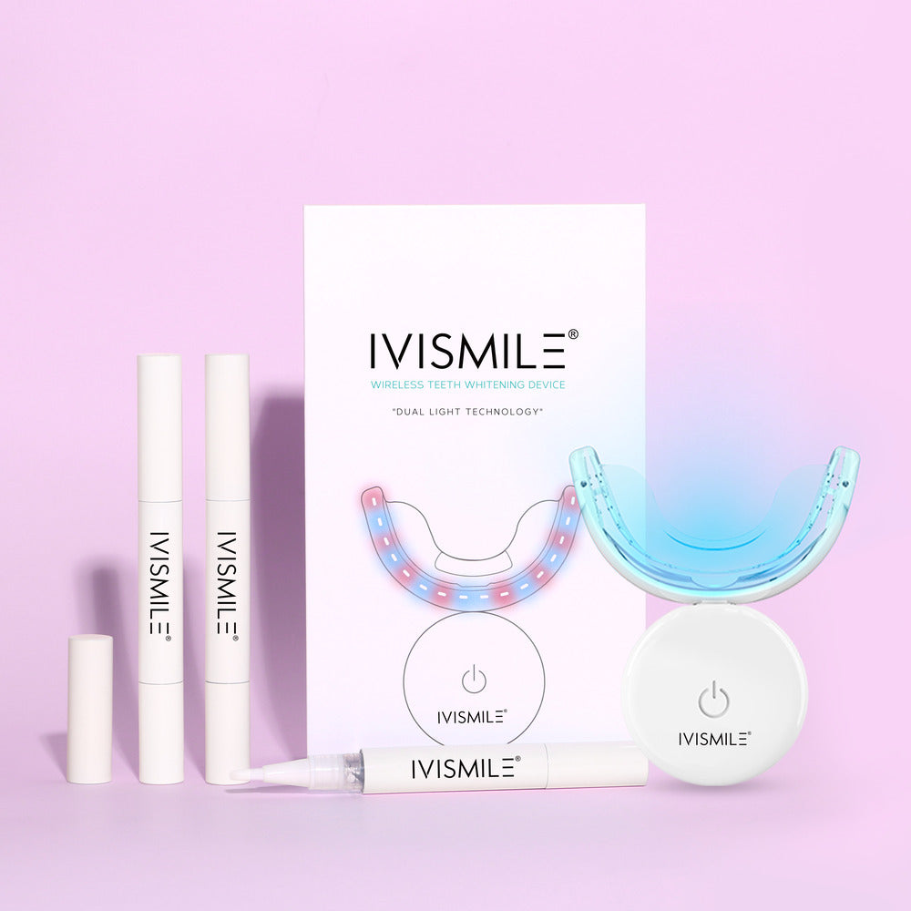 IVISMILE Wireless Dual-Light Teeth Whitening Kit  pink