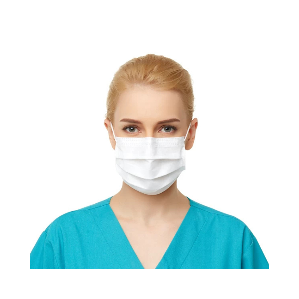 Close up on a skincare professional wearing PrimeOn Artemis Procedure Face Mask - front view