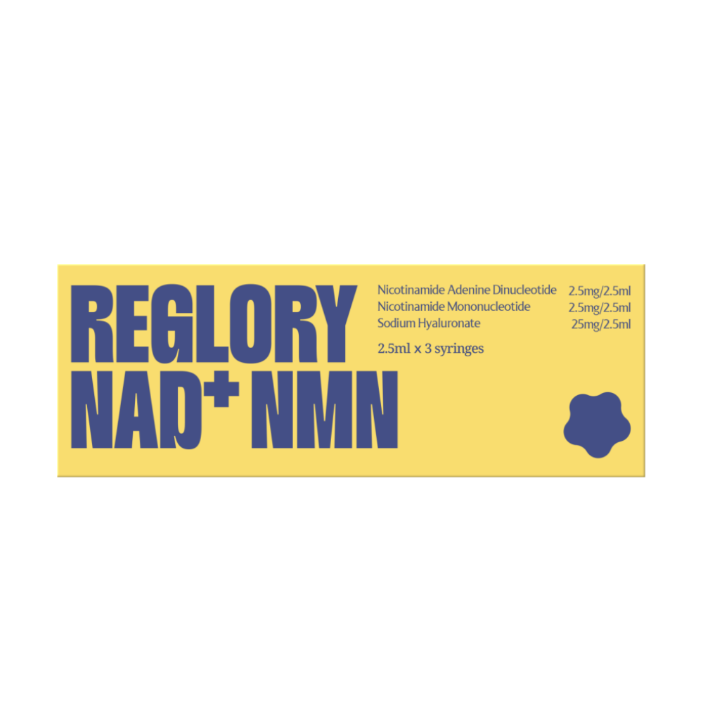 Packaging box of REGLORY NAD+ NMN Skin Boosteron a white background
