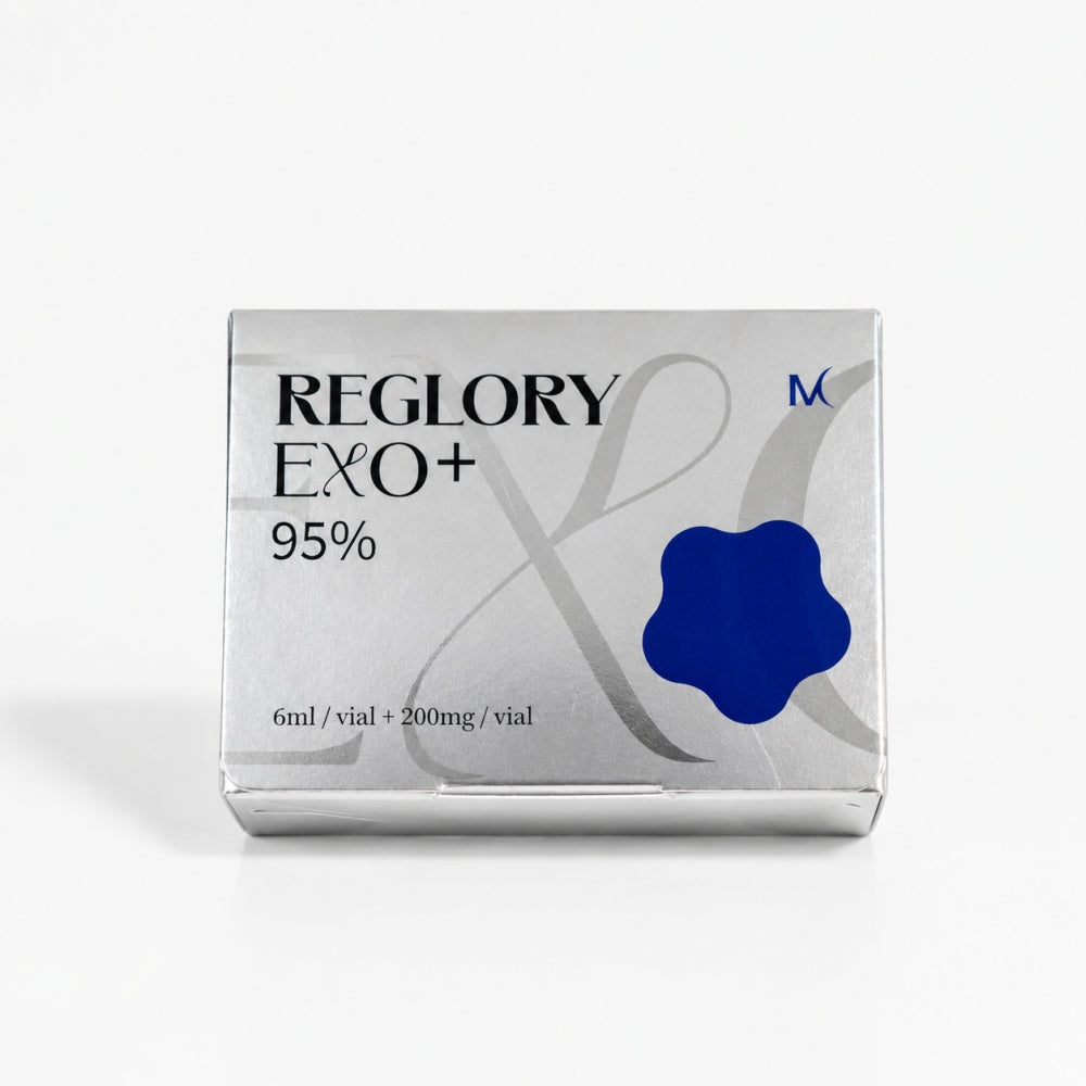 Reglory EXO Exosome Skin Booster silver box packaging front view on a clean white background