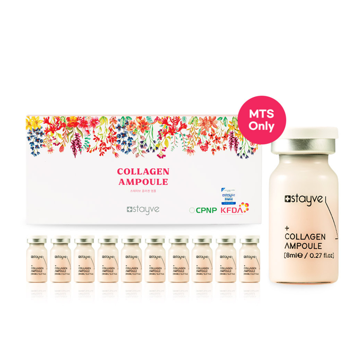 Stayve Collagen Ampoule set with packaging and ampoules on a white background
