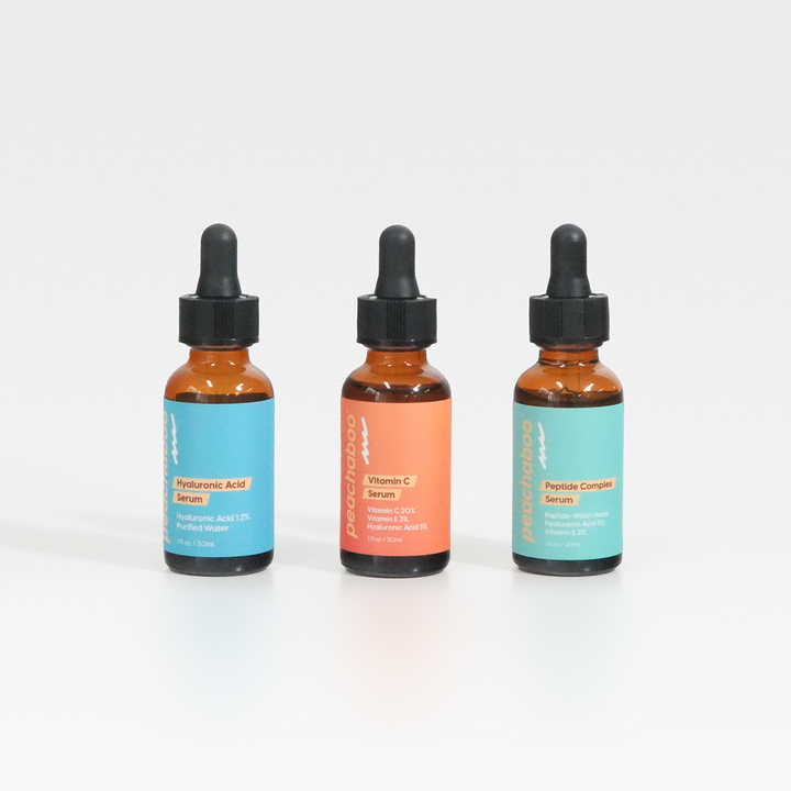 Serum Pack of Three - Vitamin C, Hyaluronic Acid & Peptide Complex