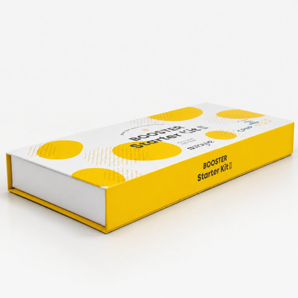 Packaging box of Stayve Booster Starter Kit 2 on a white background