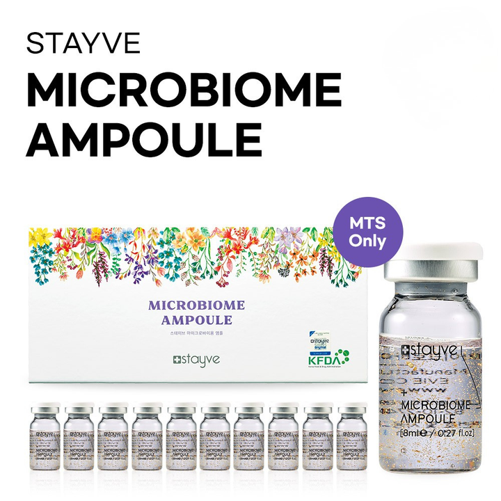 Stoyve Microbiome Ampoule packaging box with ampoules displayed  on a white background