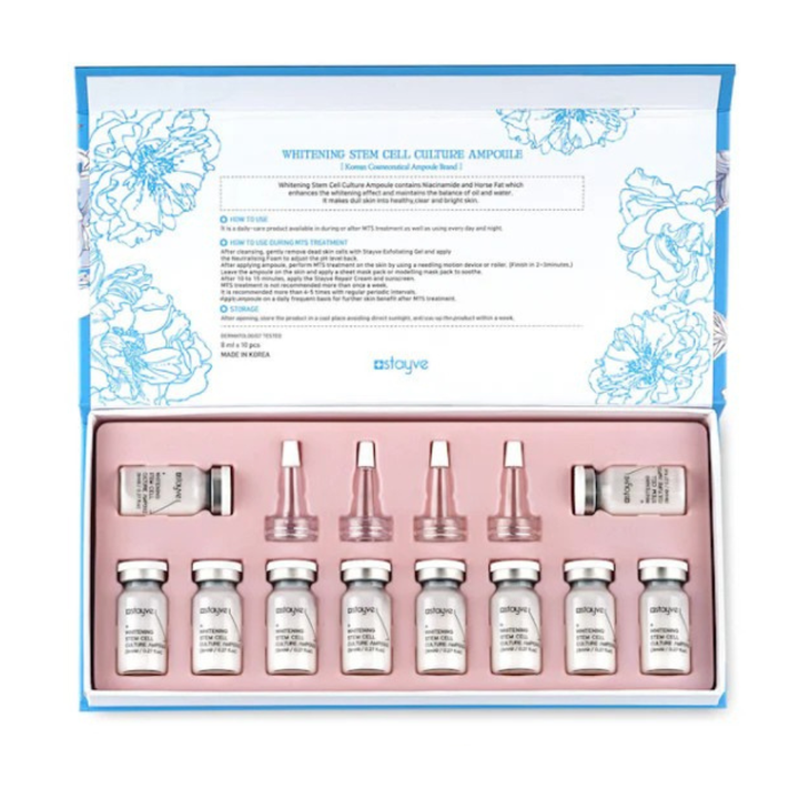 Stayve Whitening Stem Cell Culture Ampoule set with opened packaging box