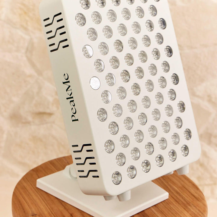 A close up look of the design of PeakMe Red Light Therapy Panel Mini