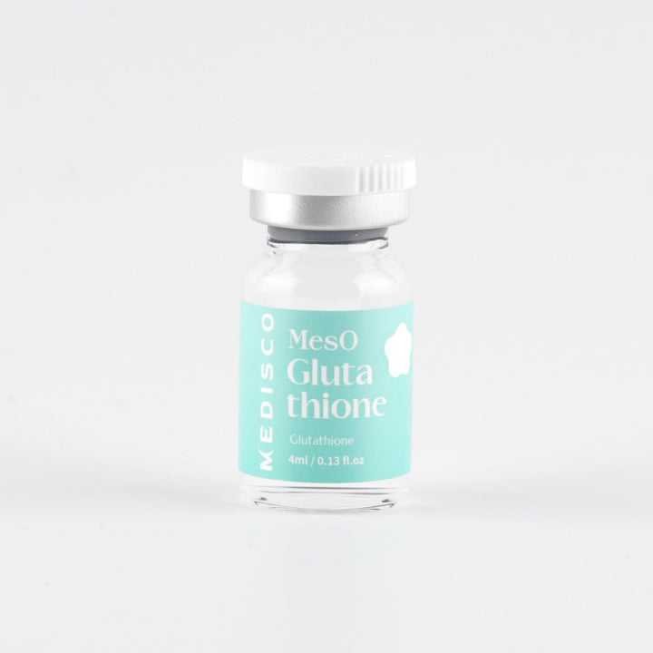 Single Medisco MesO Glutathione Ampoule vial  on a white background.