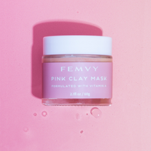 Load image into Gallery viewer, Femvy pink clay mask with splash of water