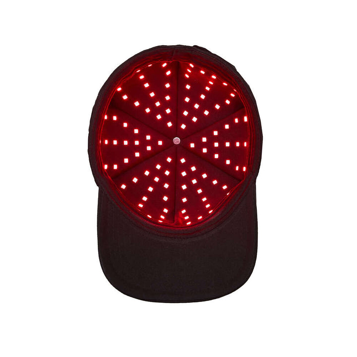 Therapy cap with 150 built-in red LED lights