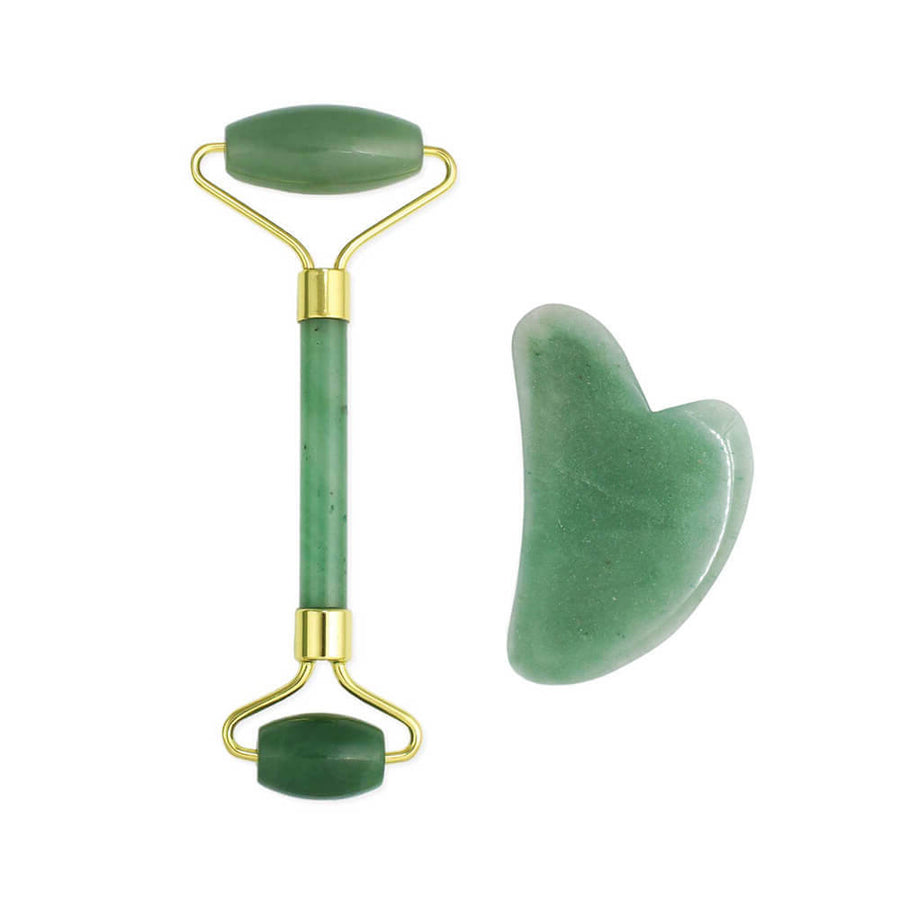 Image of Green Facial Jade Roller and Gua Sha Duo Kit