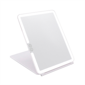 portable vanity mirror with lights side view